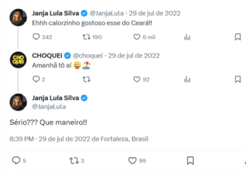 Interações de Janja com perfil Choquei voltam à tona após prisão do dono pela PF